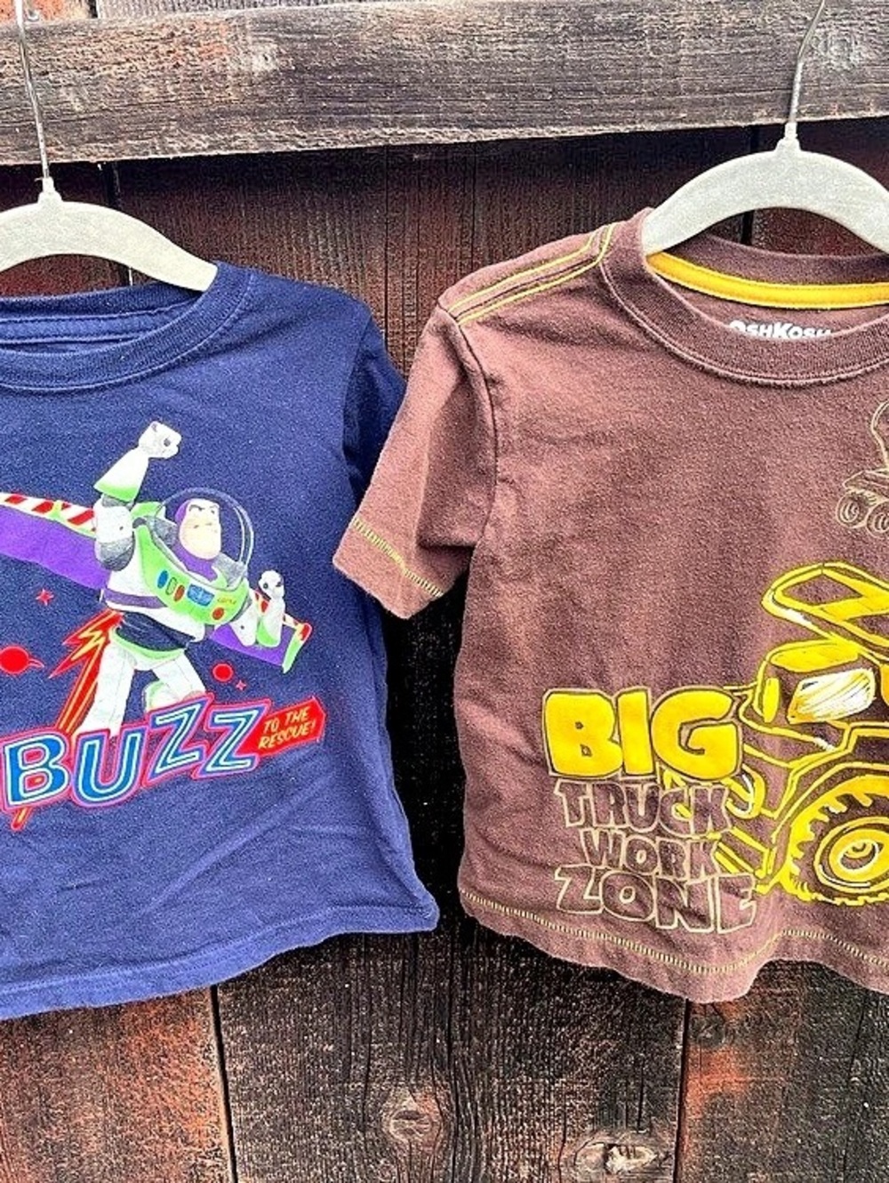 OshKosh B'gosh Trucks and Toy Story Buzz Lightyear Graphic Tees 2T